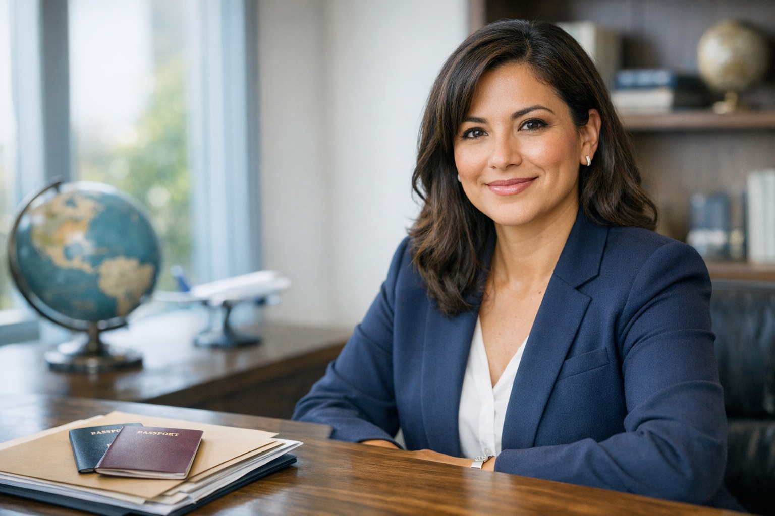 Immigration attorney with clients