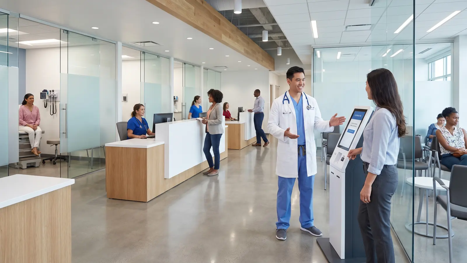 Urgent care clinician treating a same-day patient